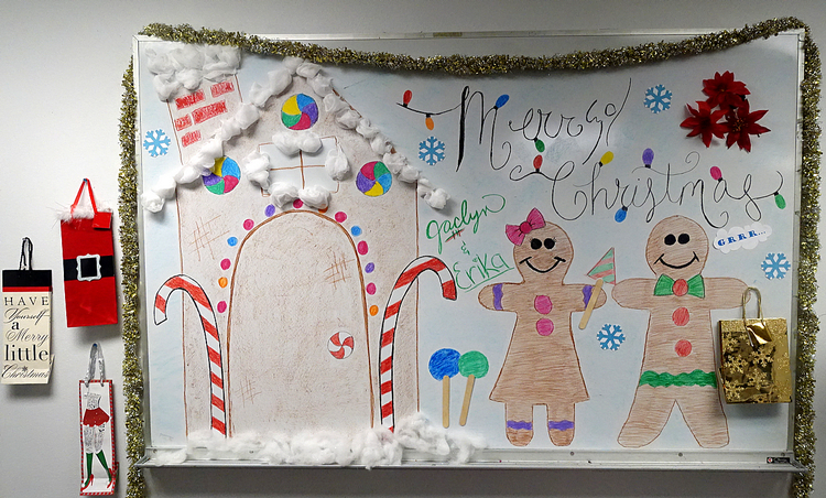 Thanks to our Jaclyn and Erika we have another Great Christmas White Board!